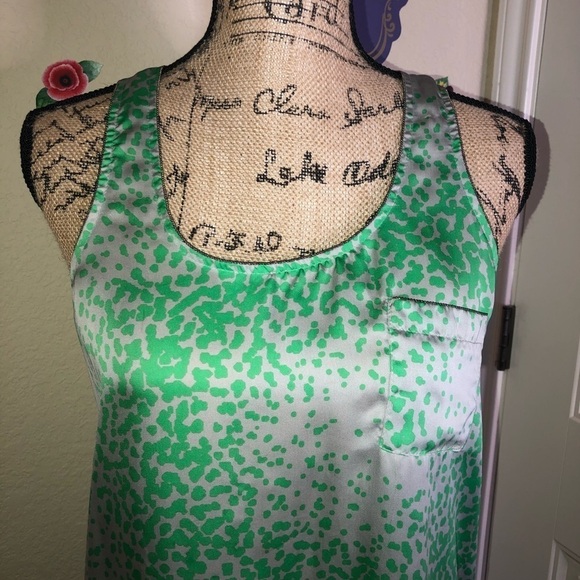 Anthropologie Maeve Gray & Green Razorback Leopard/Cheetah Print Tank Top Size S - Picture 2 of 5